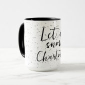 Mug Laisse-le neiger + Nom (Devant gauche)