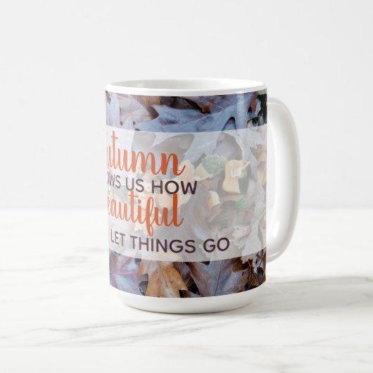 Mug laisser aller les choses automne tombé feuille feu (Devant droit)