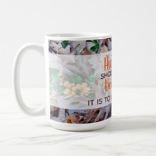 Mug laisser aller les choses automne tombé feuille feu (Gauche)