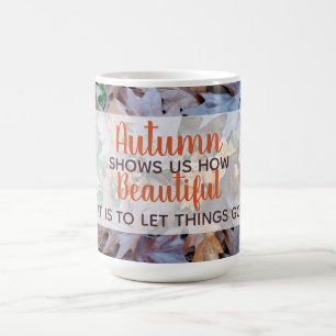 Mug laisser aller les choses automne tombé feuille feu