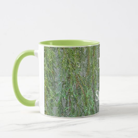 Mug Laisser Il Neige Vert Cypress Arbre Neige Coupe de (Gauche)