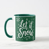 Mug Laisser la citation de neige avec Élégant script b (Gauche)