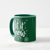 Mug Laisser la citation de neige avec Élégant script b (Devant gauche)