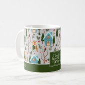 Mug Laisser la neige mignonne Rennes Nom Vert Noël (Devant gauche)