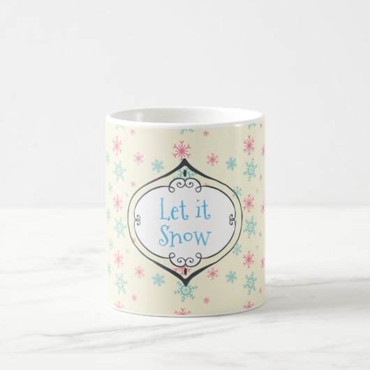 Mug Laisser la neige rose et bleu Motif de Flocon de n (Centre)
