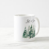 Mug Laisser l'aquarelle de neige sapin de Noël (Devant droit)