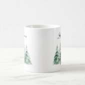 Mug Laisser l'aquarelle de neige sapin de Noël (Centre)