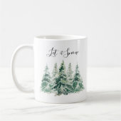 Mug Laisser l'aquarelle de neige sapin de Noël (Gauche)