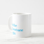 Mug Laisser l'aventure commencer Blue script Monogramm (Devant gauche)