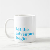 Mug Laisser l'aventure commencer Blue script Monogramm (Gauche)