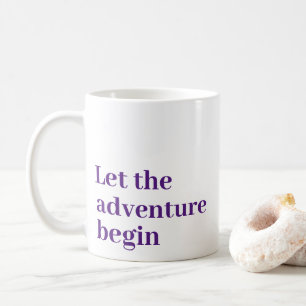 Mug Laisser l'aventure commencer le script violet Mono
