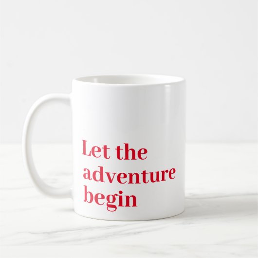 Mug Laisser l'aventure commencer Red script Monogramme (Gauche)
