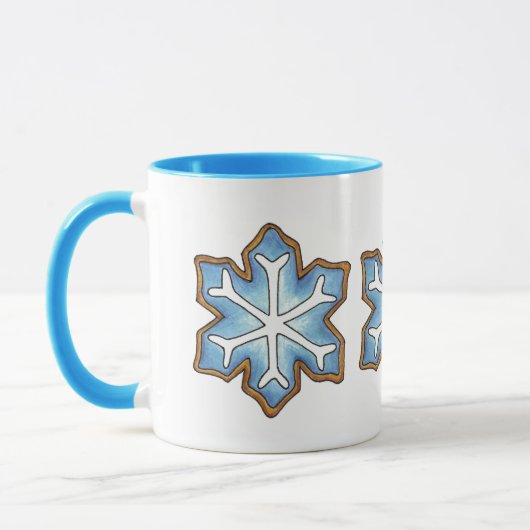 Mug Laisser Neige Bleu Noël Hanoukka Vacances d'hiver (Gauche)
