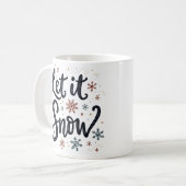 Mug Laisser Neige Colorée Flocon de neige Élégant Noël (Devant gauche)