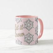 Mug Laisser Neige Rose Blanc Combo Musique (Devant droit)