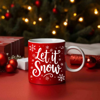 Mug Laisser neiger Élégant Script Noël Festif