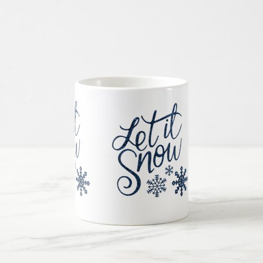 Mug Laisser neiger hiver Parties scintillant Bleu Scri (Centre)