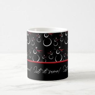 Mug Laisser neiger hiver Snowman Famille Motif Noir