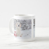 Mug Laisser neiger l'hiver blanc blanc coutume photo (Devant gauche)