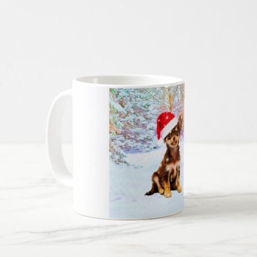Mug Laisser neiger Noël Chihuahua Chig (Devant gauche)