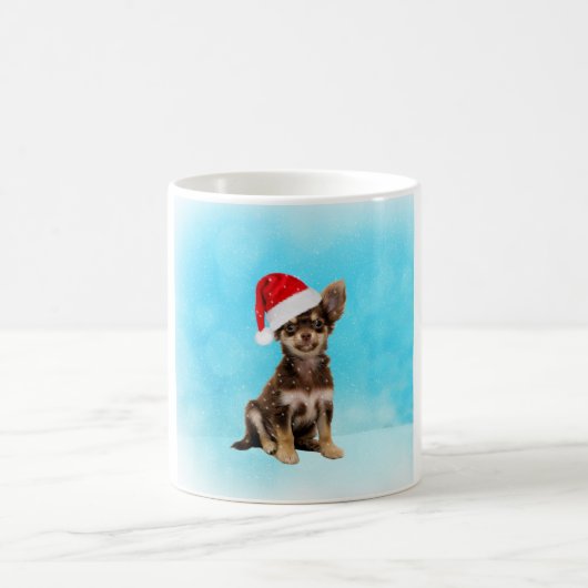 Mug Laisser neiger Noël Chihuahua Chig porter le Casqu (Centre)