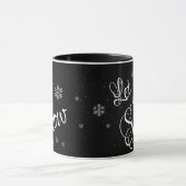 Mug Laisser neiger Noir Blanc mignon Neige Flake Noël (Centre)
