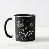 Mug Laisser neiger Noir Blanc mignon Neige Flake Noël (Gauche)