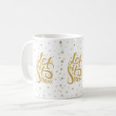 Mug Laisser neiger Or Typographie de Noël (Devant gauche)