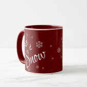 Mug Laisser neiger Rouge Blanc mou Neige Flake Noël (Devant gauche)