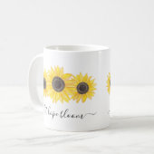 Mug Laissez Hope Bloom citer la floraison de tournesol (Devant gauche)