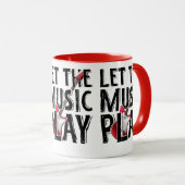 Mug Laissez La Musique Jouer La Guitare Électrique (Devant droit)