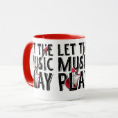 Mug Laissez La Musique Jouer La Guitare Électrique (Devant gauche)