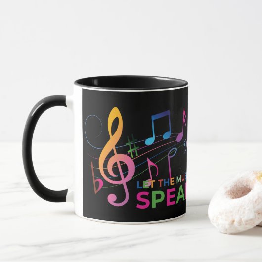 Mug Laissez La Musique Parler, Notes Musicales (Avec donut)