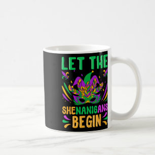Mug Laissez les frénésies commencer Masque de Mardi Gr