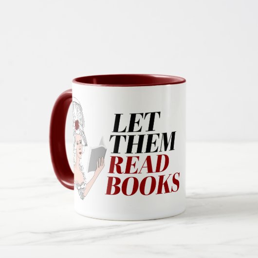 Mug Laissez-les lire des livres (Devant gauche)