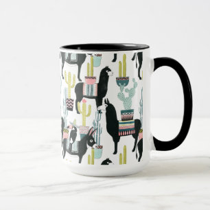 Mug Laissez-nous taco au sujet de motif de lama et