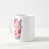 Mug lait de fraise kawaii mignon et beau (Devant gauche)