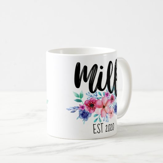 Mug Lait établi avec une date personnalisée (Devant droit)