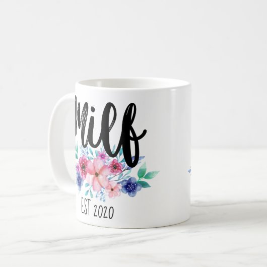 Mug Lait établi avec une date personnalisée (Devant gauche)