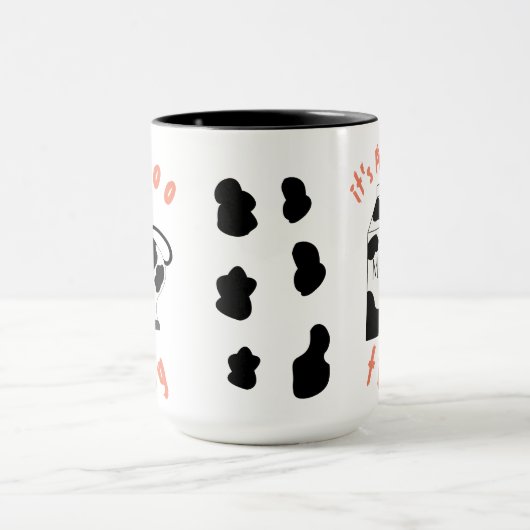 Mug Lait Moo-ments mignon vache buvant lait rappel (Centre)