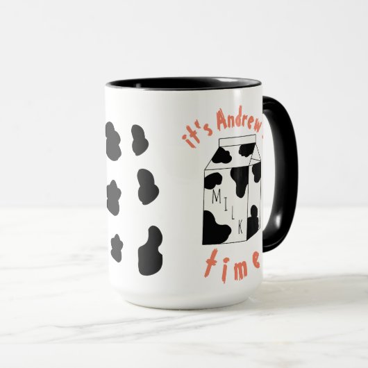 Mug Lait Moo-ments mignon vache buvant lait rappel (Devant droit)