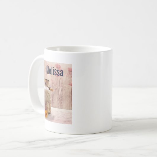 Mug Lait rustique peut style rustique sur bois (Devant gauche)
