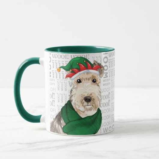 Mug Lakeland Terrier Amoureux des chiens Noël (Gauche)