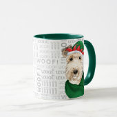 Mug Lakeland Terrier Amoureux des chiens Noël (Devant droit)