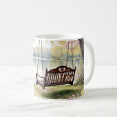 Mug Lakeside Swing dans le jardin d'aquarelle romantiq (Devant droit)