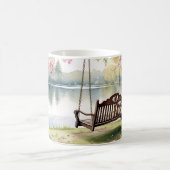 Mug Lakeside Swing dans le jardin d'aquarelle romantiq (Centre)