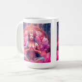 Mug Lakshmi, déesse Lotus rose en blanc (Devant gauche)