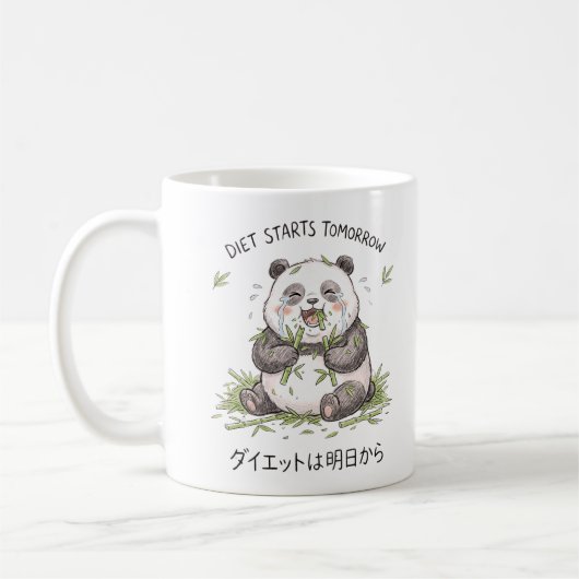 Mug L'alimentation Démarre Demain Mème Drôle de Panda (Gauche)