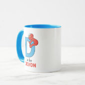 Mug L'alphabet d'Elmo | D Bleu (Devant gauche)