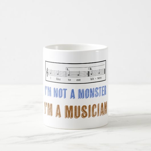 Mug L'alphabétisation musicale compte, j'aime manger d (Centre)